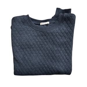 Marine Layer Quilted Puff-Sleeve Sweatshirt Charcoal Gray Women’s Size L